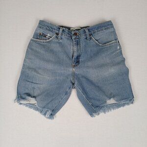 Lee Regular Fit Cutoff Blue Cotton Blend Jean Shorts